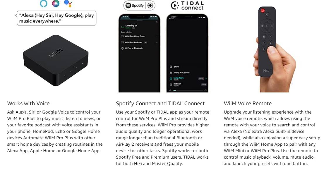 WiiM pro plus AirPlay2 Receiver, Chromecast Audio, WiFi Multiroom